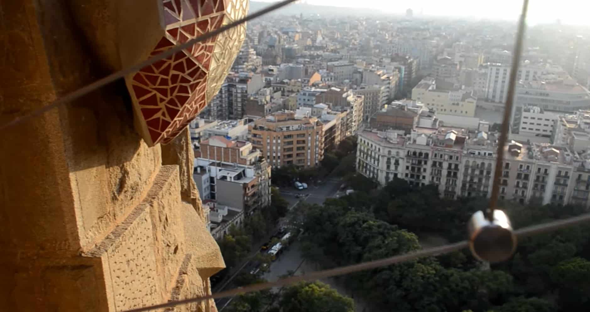 View from Passion Tower Sagrada Familia Barcelona